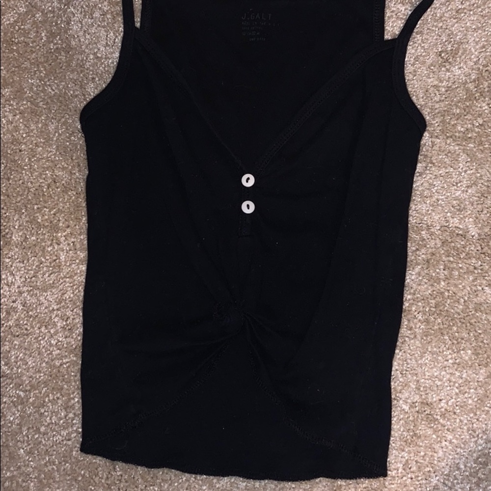 Black crop top with buttons